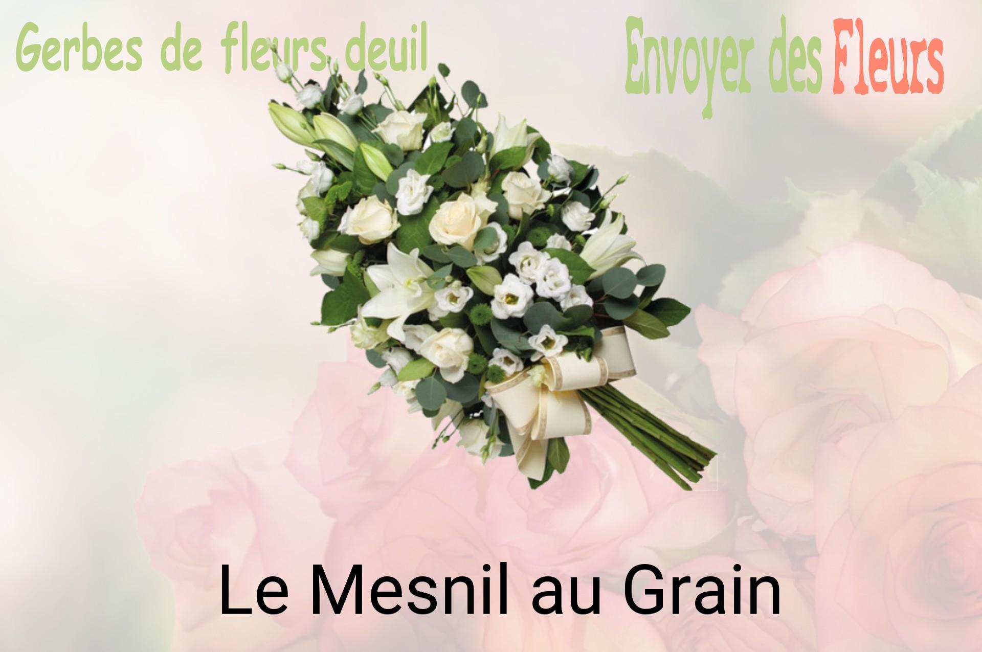 Gerbe de fleurs de deuil livrée à Le Mesnil-au-Grain